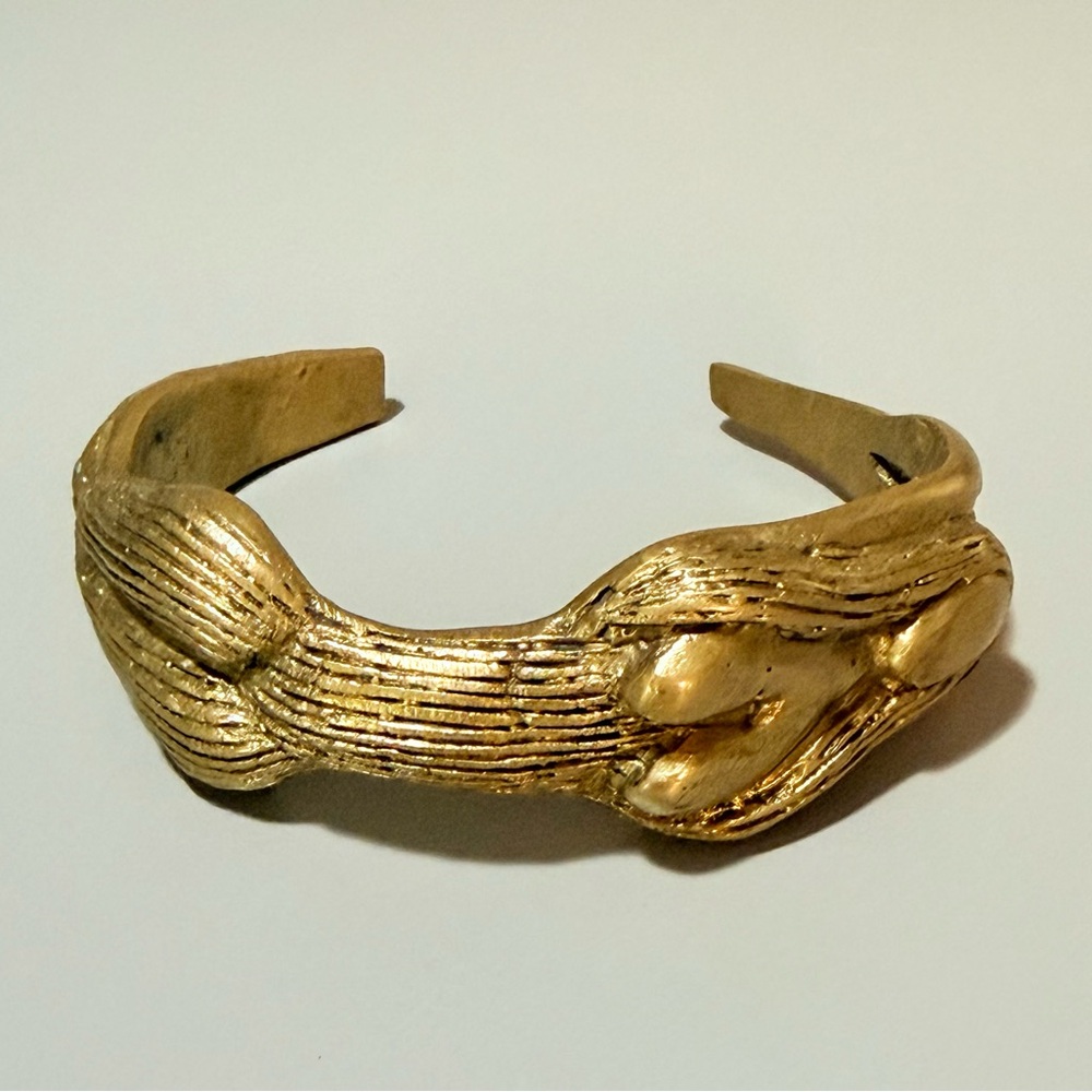Norton & Hodges Massive Handmade Brass Sheba Bracelet 3.25 dia heavy $325 retail
